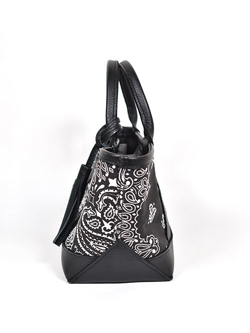 CROSSED ARROWS バンダナ柄 レザートートバッグ（Black）