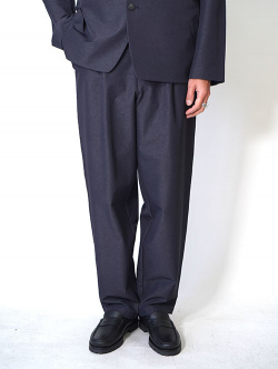 SALUTE HELM N/Peダブルクロスストレッチ ワンタックワイドパンツ (66003) - Charcoal
