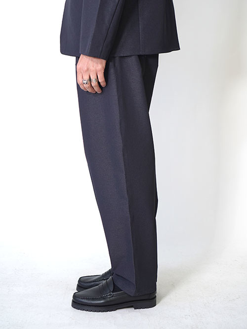 SALUTE HELM N/Peダブルクロスストレッチ ワンタックワイドパンツ (66003) - Charcoal