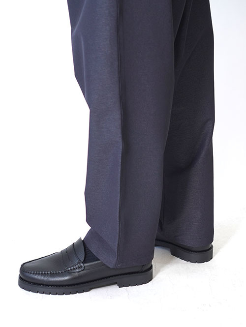 SALUTE HELM N/Peダブルクロスストレッチ ワンタックワイドパンツ (66003) - Charcoal