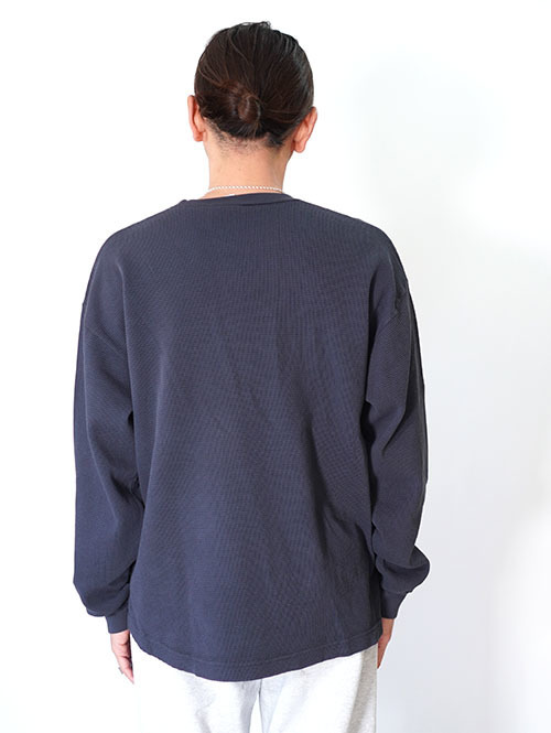 LOS ANGELES APPAREL Long Sleeve Heavy Thermal Crew Neck - Dolphin Blue