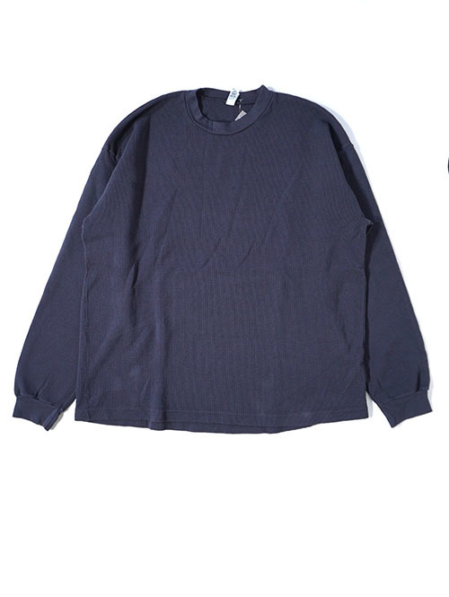 LOS ANGELES APPAREL Long Sleeve Heavy Thermal Crew Neck - Dolphin Blue
