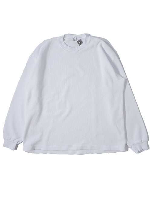 LOS ANGELES APPAREL Long Sleeve Heavy Thermal Crew Neck - White