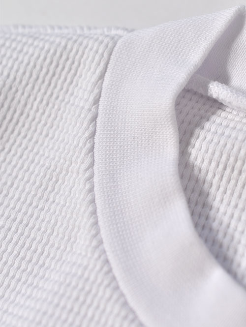 LOS ANGELES APPAREL Long Sleeve Heavy Thermal Crew Neck - White