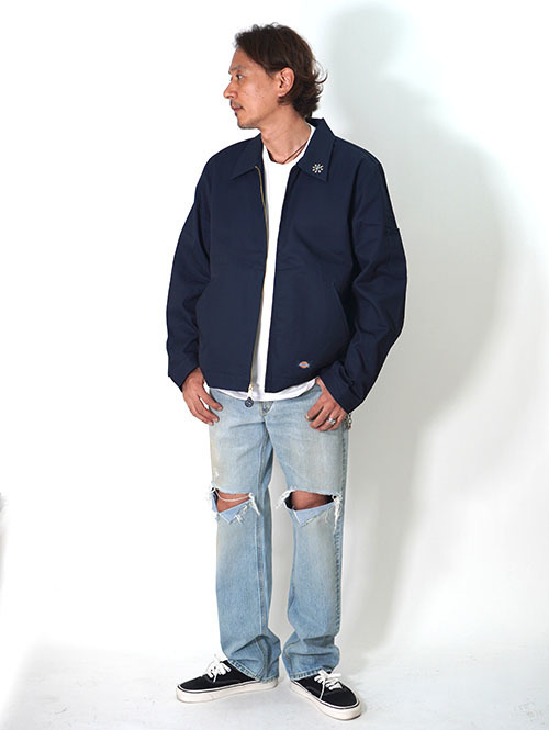 エトフ別注 HTC Dickies Eisenhower Jacket #Flower Stone Navy