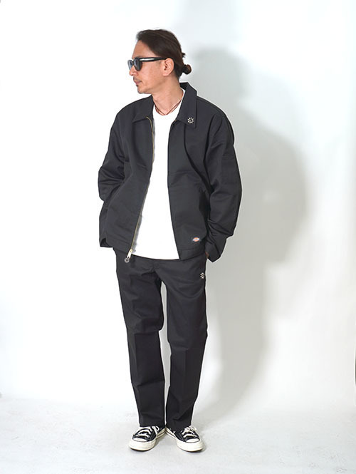 エトフ別注 HTC Dickies Eisenhower Jacket #Flower Stone Black
