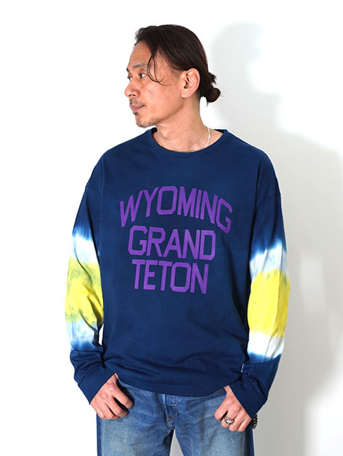 ILL ONE EIGHTY "WYOMING " TIE DYE L/S TEE - Navy