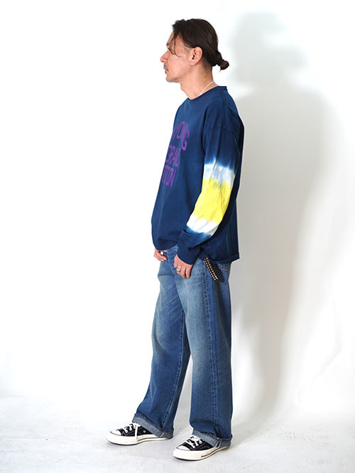 ILL ONE EIGHTY "WYOMING " TIE DYE L/S TEE - Navy