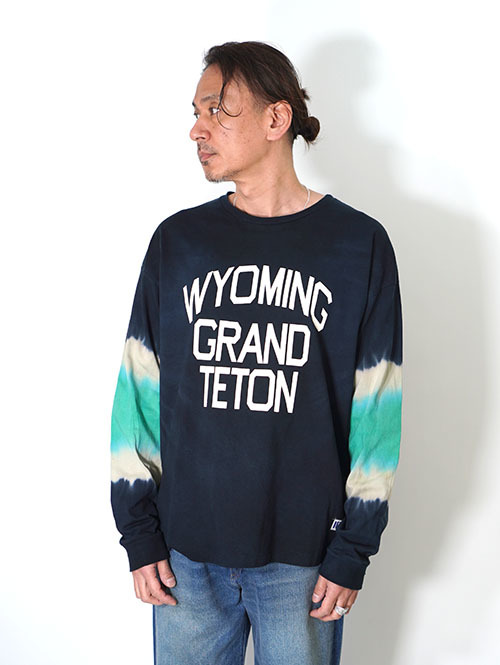 ILL ONE EIGHTY "WYOMING " TIE DYE L/S TEE　- Black