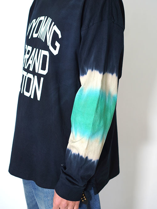ILL ONE EIGHTY "WYOMING " TIE DYE L/S TEE　- Black