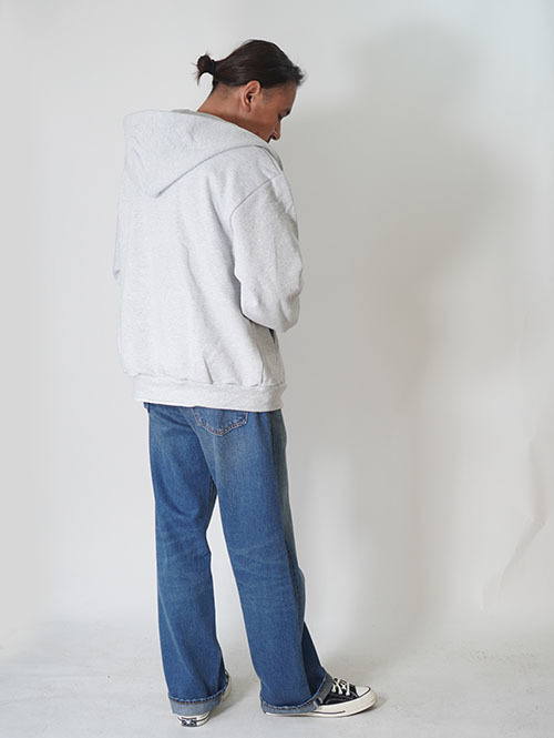 LOS ANGELES APPAREL  14.oz HEAVY FLEECE ZIP UP HOODIE - Grey