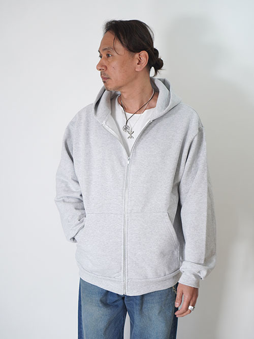 LOS ANGELES APPAREL  14.oz HEAVY FLEECE ZIP UP HOODIE - Grey