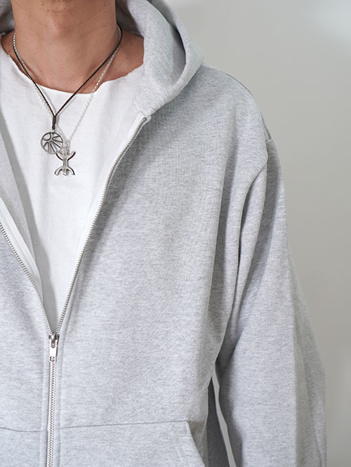 LOS ANGELES APPAREL  14.oz HEAVY FLEECE ZIP UP HOODIE - Grey