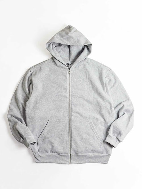 LOS ANGELES APPAREL  14.oz HEAVY FLEECE ZIP UP HOODIE - Grey