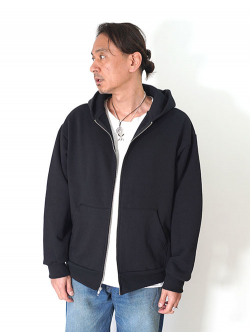 LOS ANGELES APPAREL  14.oz HEAVY FLEECE ZIP UP HOODIE - Black