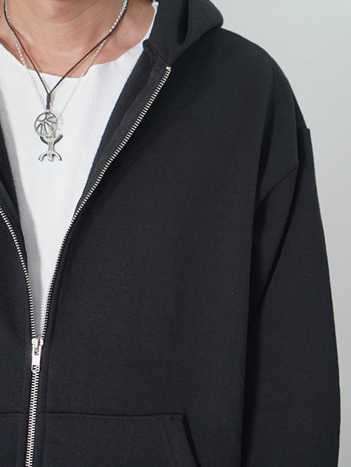 LOS ANGELES APPAREL  14.oz HEAVY FLEECE ZIP UP HOODIE - Black