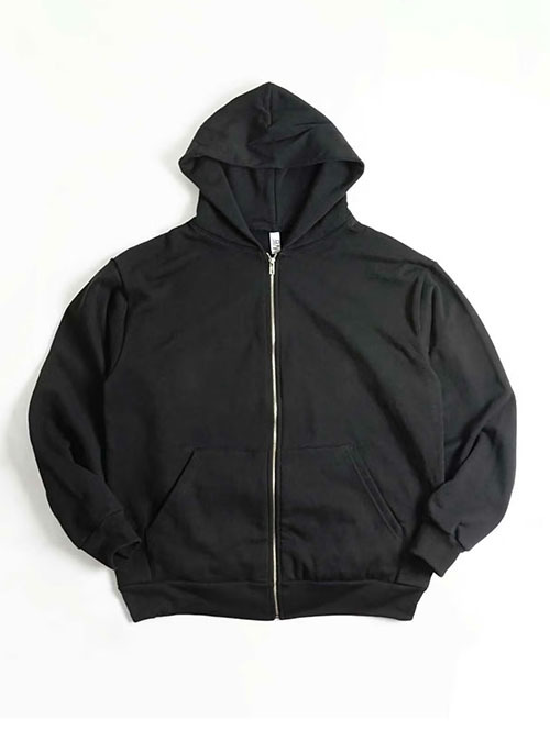 LOS ANGELES APPAREL  14.oz HEAVY FLEECE ZIP UP HOODIE - Black