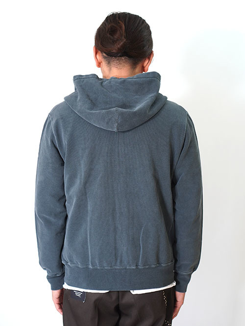 REMI RELIEF SP加工裏毛ZIPパーカー  - Vintage Black