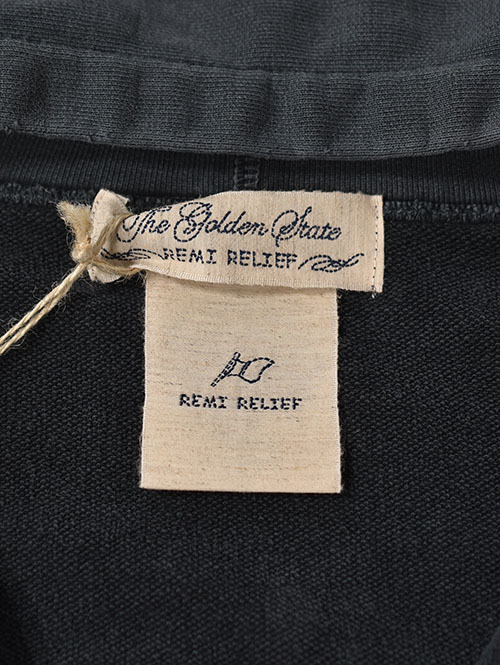 REMI RELIEF SP加工裏毛ZIPパーカー  - Vintage Black