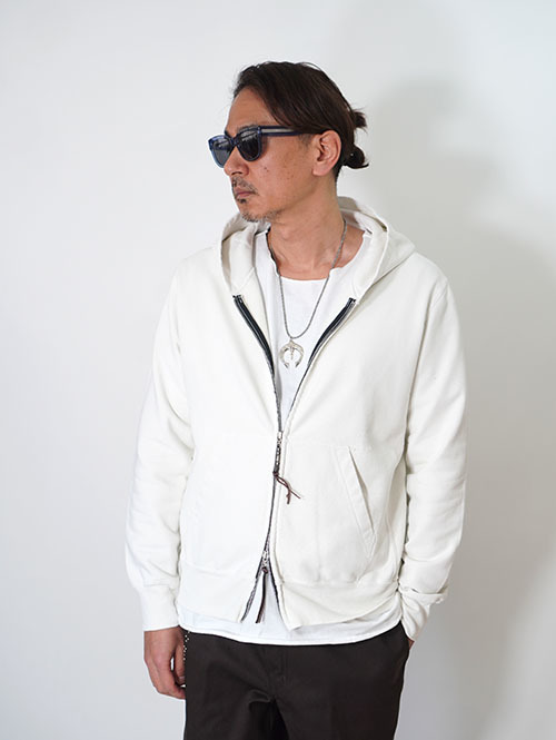 REMI RELIEF SP加工裏毛ZIPパーカー - Off White