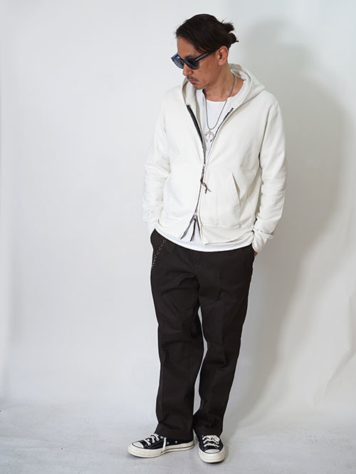 REMI RELIEF SP加工裏毛ZIPパーカー - Off White