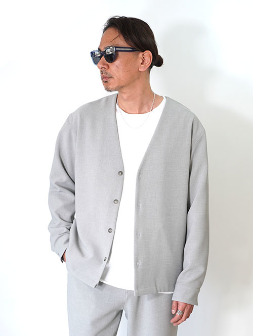 SALUTE HELM  梳毛トップ調ダブルクロス カーデシャツ (56001)