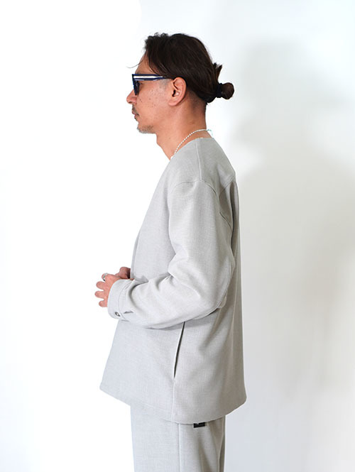 SALUTE HELM  梳毛トップ調ダブルクロス カーデシャツ (56001)