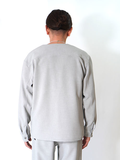 SALUTE HELM  梳毛トップ調ダブルクロス カーデシャツ (56001)