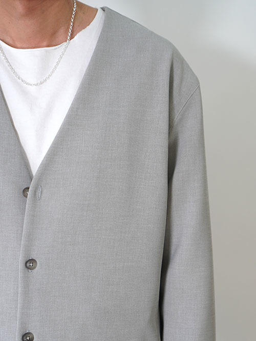 SALUTE HELM  梳毛トップ調ダブルクロス カーデシャツ (56001)