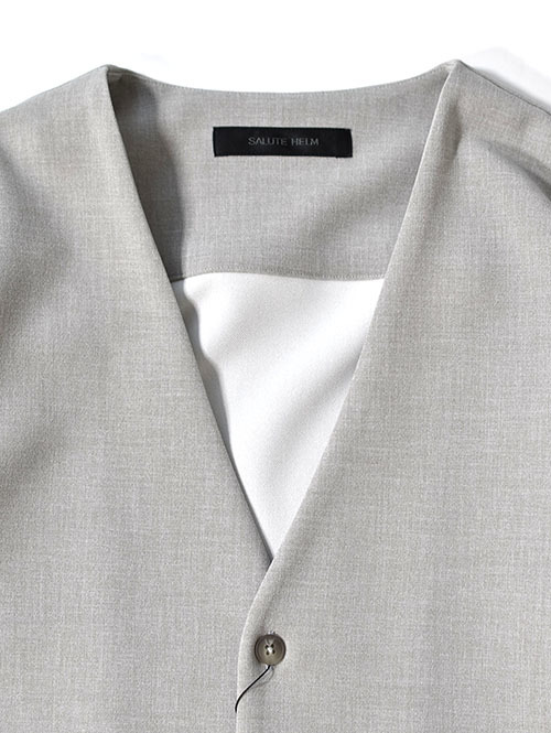SALUTE HELM  梳毛トップ調ダブルクロス カーデシャツ (56001)