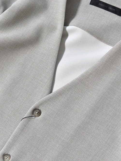 SALUTE HELM  梳毛トップ調ダブルクロス カーデシャツ (56001)
