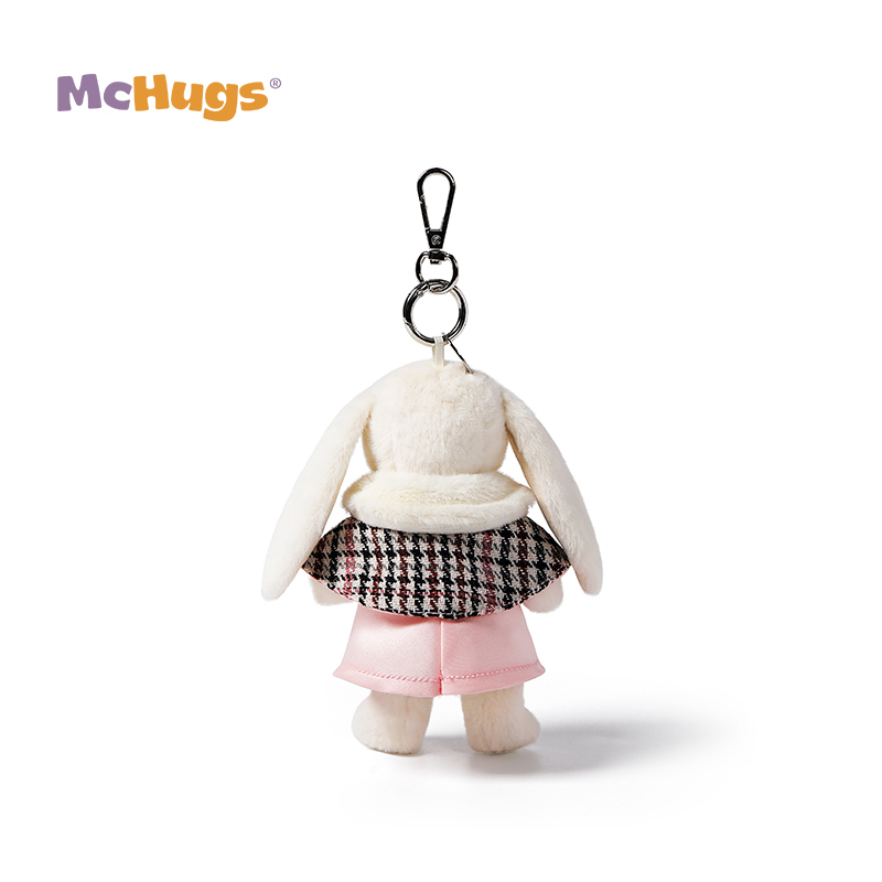 Mchugs  Bag Charm（マックハグス）Black Pink Leveret Bag Charm　バッグチャーム　うさぎのバッグチャーム　服を着たウサギ　チャーム　