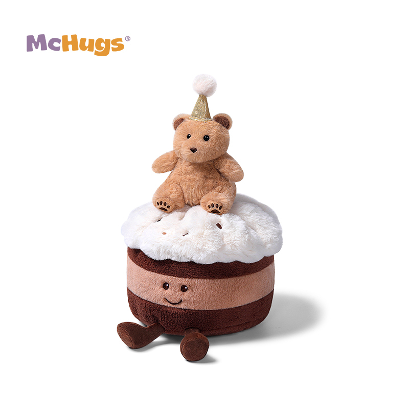 Mchugs Raffles Bear Birthday Cake（マックハグス）ラッフルズベアバースデーケーキ　くまを乗せたバースデーケーキ　ブラウン　ケーキ　
