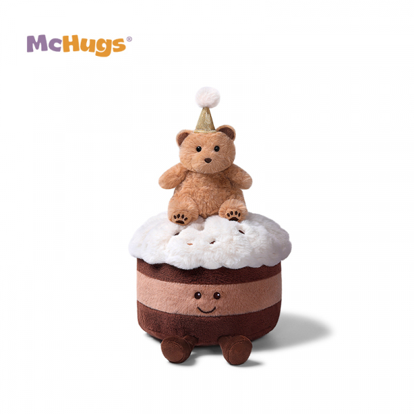 Mchugs Raffles Bear Birthday Cake（マックハグス）ラッフルズベアバースデーケーキ　くまを乗せたバースデーケーキ　ブラウン　ケーキ　