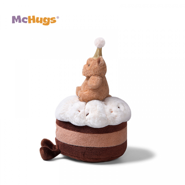 Mchugs Raffles Bear Birthday Cake（マックハグス）ラッフルズベアバースデーケーキ　くまを乗せたバースデーケーキ　ブラウン　ケーキ　