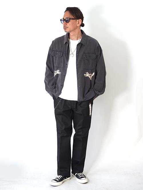 REMI RELIEF  Military shirt (刺繍:虎) - Charcoal