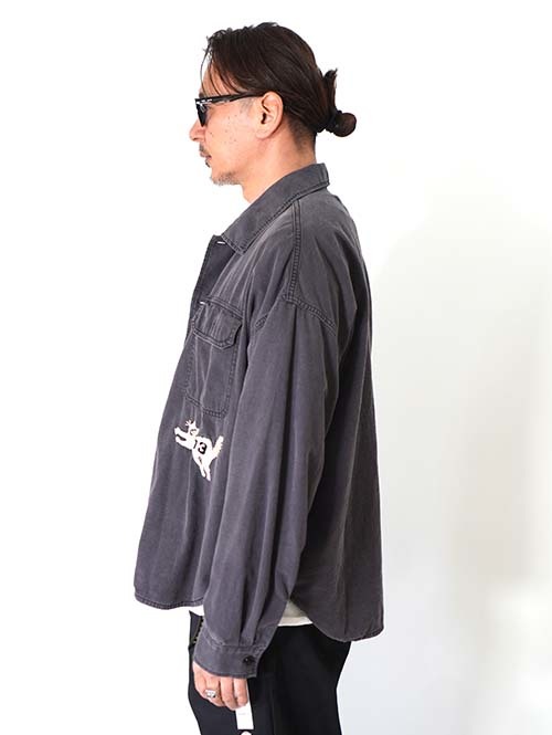 REMI RELIEF  Military shirt (刺繍:虎) - Charcoal