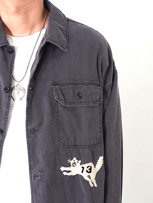 REMI RELIEF  Military shirt (刺繍:虎) - Charcoal