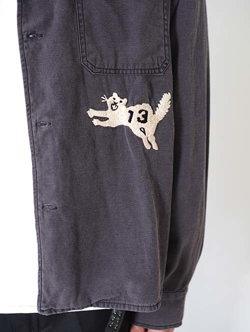 REMI RELIEF  Military shirt (刺繍:虎) - Charcoal