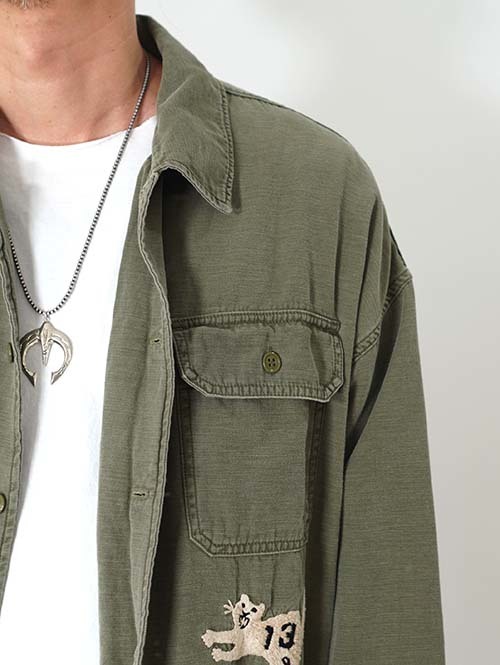 REMI RELIEF  Military shirt (刺繍:虎) - Khaki