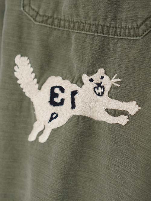 REMI RELIEF  Military shirt (刺繍:虎) - Khaki