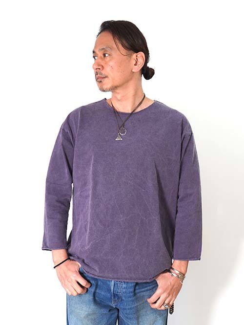 GRAB IN HOLLYWOOD  Heavy Weight Relax Fit All Cut 3/4Sleeve - Pig.Purple