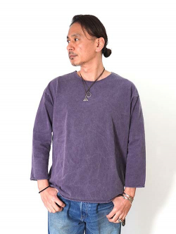 GRAB IN HOLLYWOOD  Heavy Weight Relax Fit All Cut 3/4Sleeve - Pig.Purple