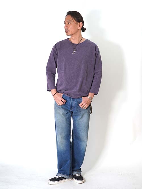 GRAB IN HOLLYWOOD  Heavy Weight Relax Fit All Cut 3/4Sleeve - Pig.Purple