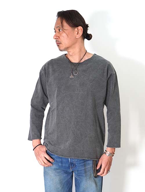 GRAB IN HOLLYWOOD  Heavy Weight Relax Fit All Cut 3/4Sleeve - Pig.Black