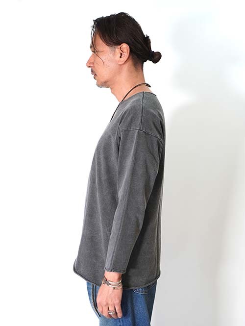 GRAB IN HOLLYWOOD  Heavy Weight Relax Fit All Cut 3/4Sleeve - Pig.Black