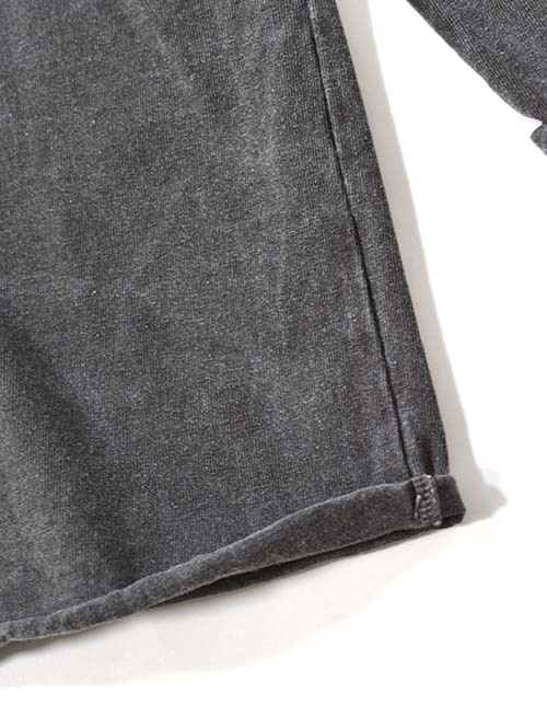 GRAB IN HOLLYWOOD  Heavy Weight Relax Fit All Cut 3/4Sleeve - Pig.Black