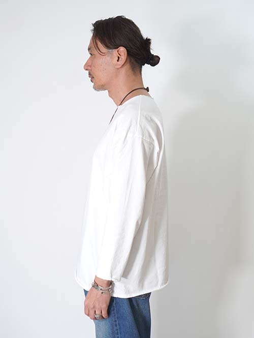 GRAB IN HOLLYWOOD  Heavy Weight Relax Fit All Cut 3/4Sleeve - White