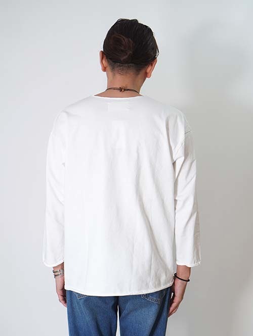 GRAB IN HOLLYWOOD  Heavy Weight Relax Fit All Cut 3/4Sleeve - White