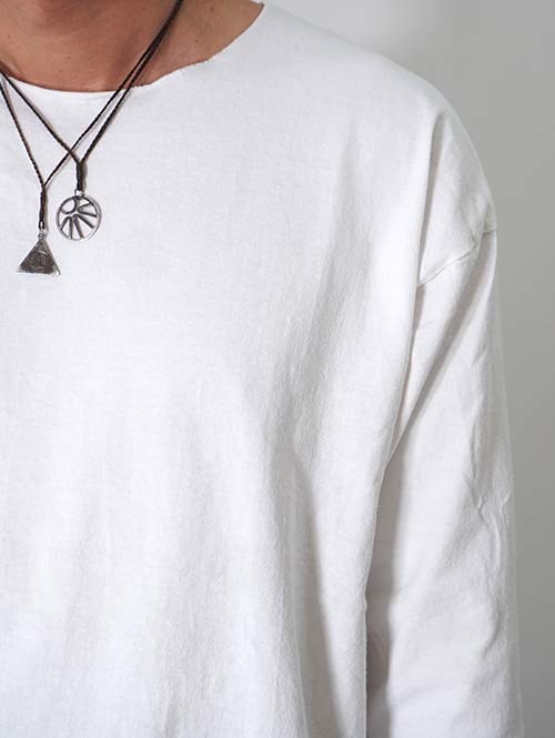 GRAB IN HOLLYWOOD  Heavy Weight Relax Fit All Cut 3/4Sleeve - White